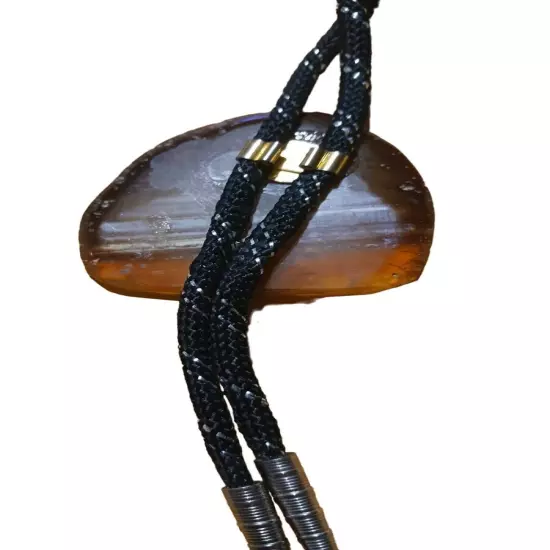 Vtg WESTERN Southwestern LARGE AGATE STONE Bolo Tie