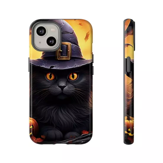 Custom Dual Layer Protective iPhone Case, Cat Witch