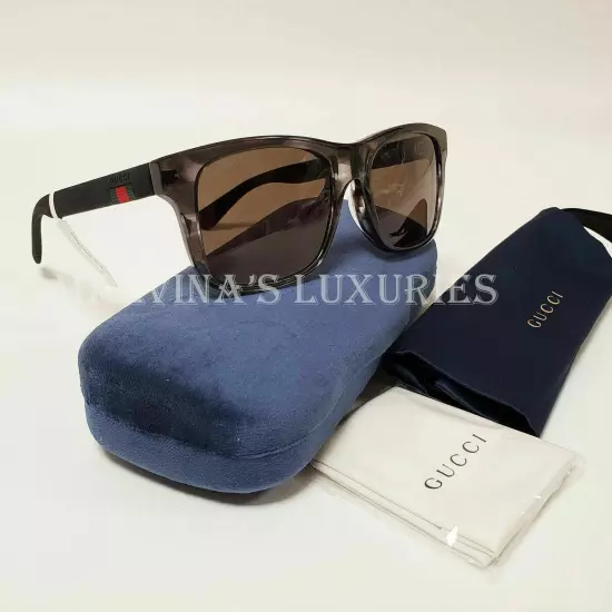 GUCCI SUNGLASSES GG0008SA 004 SQUARE MARBLE ACETATE WEB DETAIL MENS