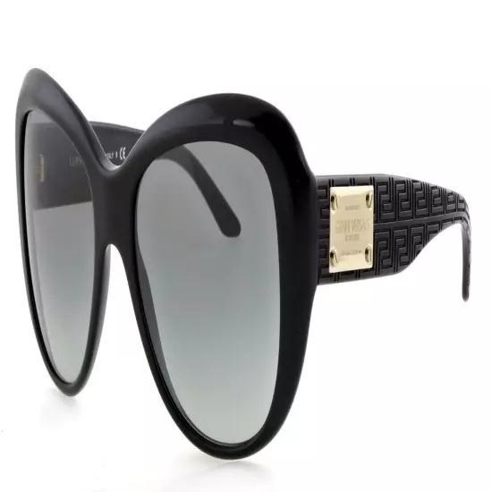 New VERSACE VE 4285 GB1/11 57mm Black Oversized Sunglasses Italy