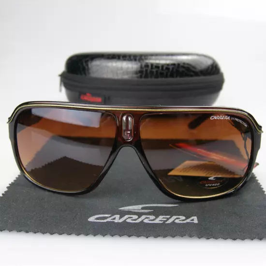 Men Women Retro Sunglasses Unisex Square Bright Black Frame Carrera Glasses C19