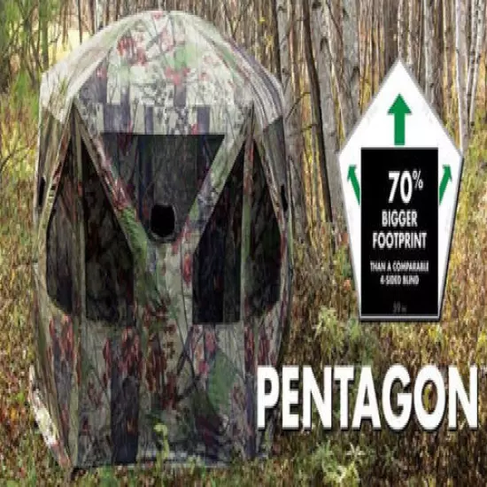 NEW Barronett Pentagon PT550BW Bloodtrail Backwoods Ground Blind 3-Man Hunting 