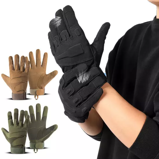 Men Tactical Gloves Full Finger Protection Airsoft Paintball Work Hunting Gloves