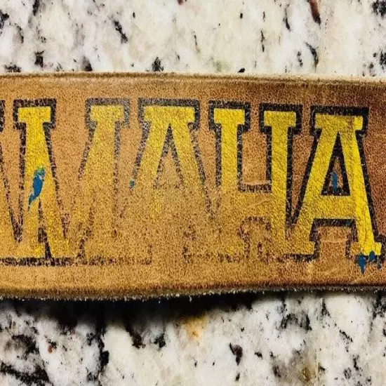 Vintage Yamaha Leather Belt Distressed Light Brown Size 30