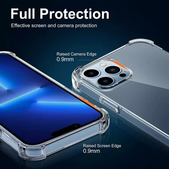 For iPhone 15 14 13 12 11 Pro Max Shockproof Case &Screen Protector & Camera Len