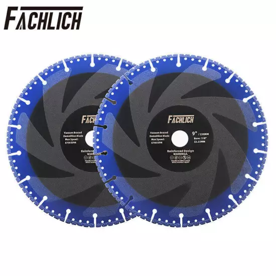 2pcs 9 inch Diamond Cutting Blades Circular Saw Multi Cutter Grinder Wheel Discs