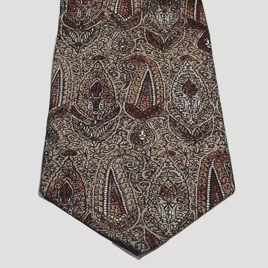 Alexander Cross Brown Shades Paisley Style All Business SILK Necktie