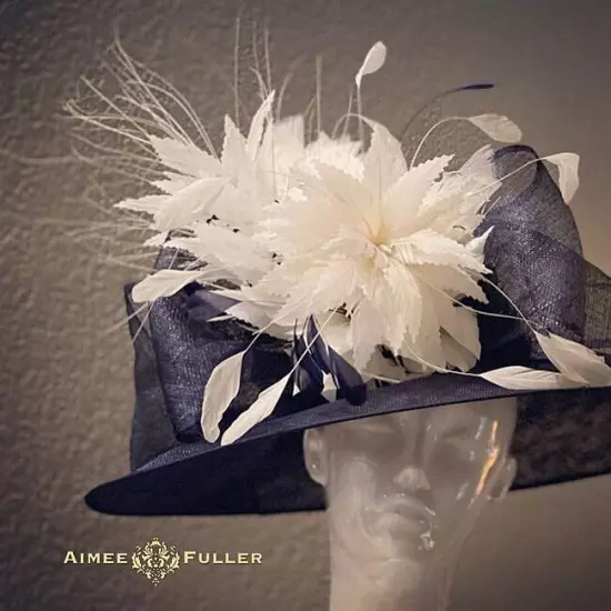 Aimee Fuller Black White Kentucky Derby Hat Big Del Mar Races Royal Ascot Hat