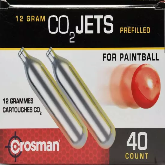 Crosman 12 Gram Powerlet CC40PB 40 COUNT CO2, for Airguns Sport and Outdoor Fun