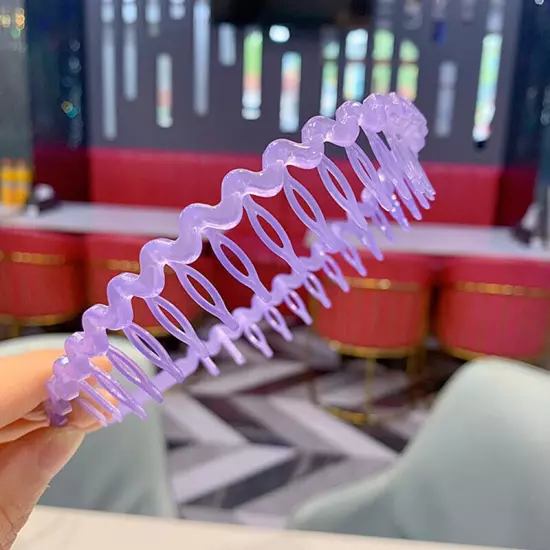 Women Non-Slip Resin Hair Comb Hairband Headband Hair Hoop With Teeth Headwear❉