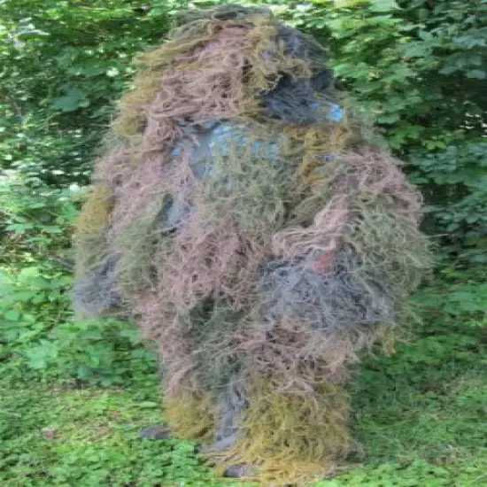 3 Piece Burlap Ghillie Suit Woodland Camo Forest Color, Fit Large & X-Large Size