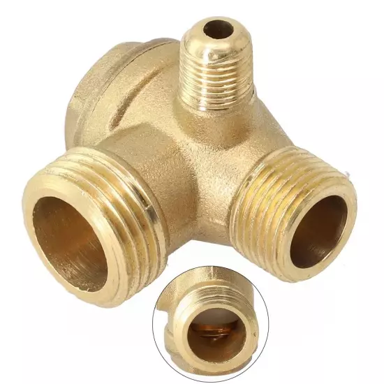 3-Port Brass Air Compressor Check Valve Central Pneumatic Male-Thread G1/2 G3/8#