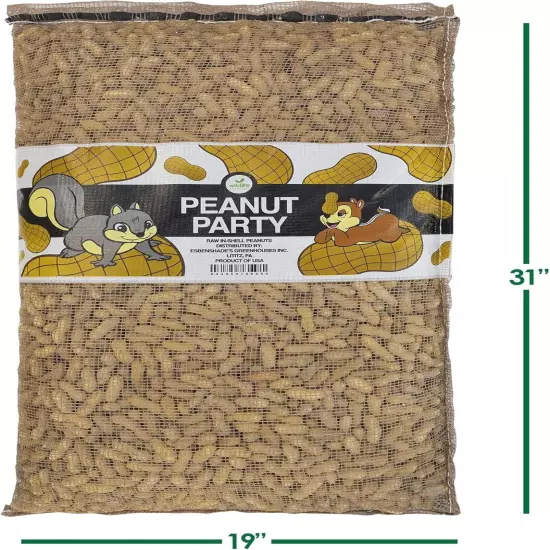 Peanut Party in-Shell Peanuts for Birds, Squirrels, Wild Animal Food, 25 Pound B