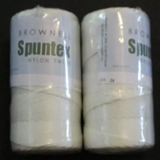 2 - 1lb. Balls Spuntex Nylon Hanging Twine #24 Fishing Net Repairs & 6 Needles