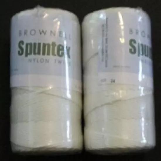 2 - 1lb. Balls Spuntex Nylon Hanging Twine #21 Fishing Net Repairs & 6 Needles