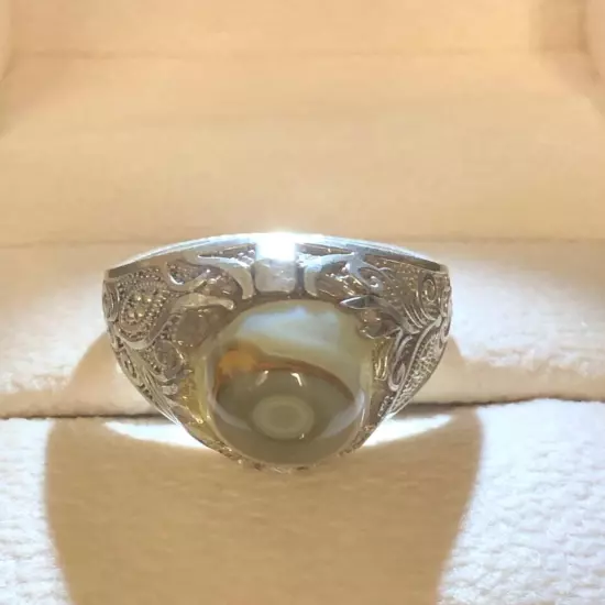 Agate Ring Men Silver 925,Yemen,Aqeeq,,Royal,Luxuryخاتم عقيق يمني سليماني عين