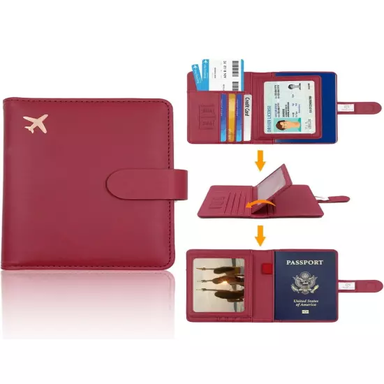 Premium Leather Passport Holder Covers Case Waterproof Rfid Blocking Travel