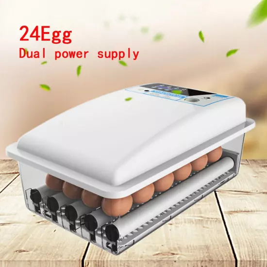 24 Egg Digital Incubator Automatic Turning Hatch Chicken Duck Egg Turner Hatcher