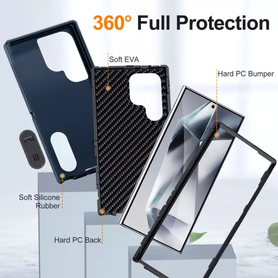 For Samsung Galaxy S24 Ultra 5G Heavy Kickstand Case Holder Cover / Accessories