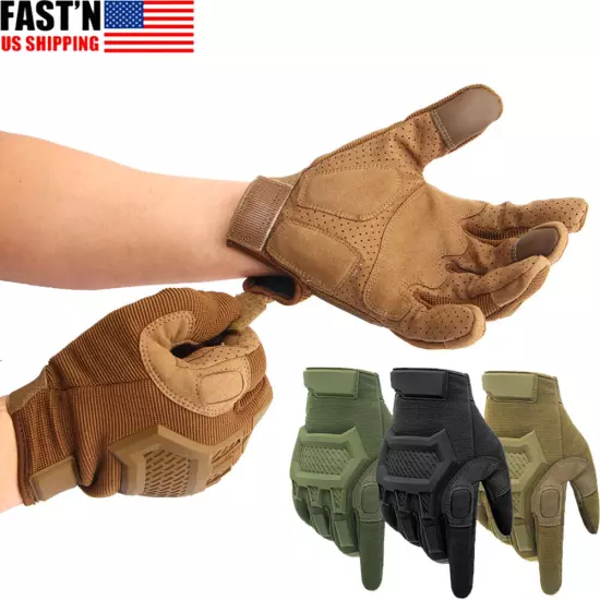 Mens Tactical Full Finger Gloves Army Military Combat Hunting Shooting Gloves