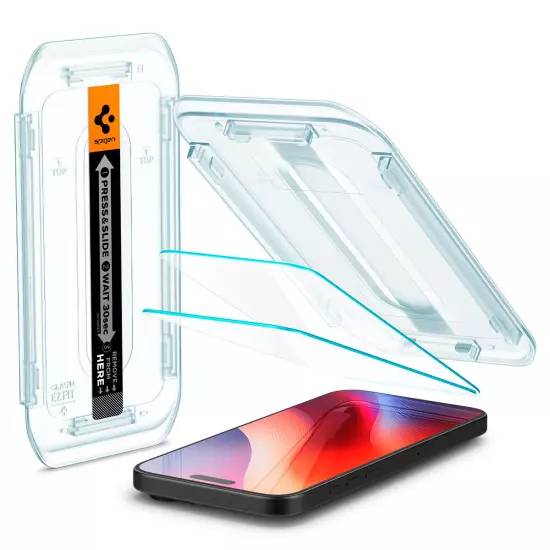 Spigen [GLAStR EZ Fit] Screen Protector for iPhone 16 Pro Max / 16 Pro | 2 Pack