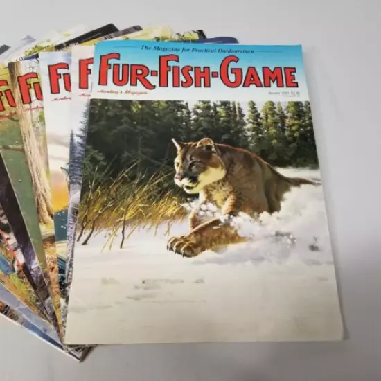 Vintage Fur Fish Game Magazine All 12 Issues of 2001 Articles Advertising Decor