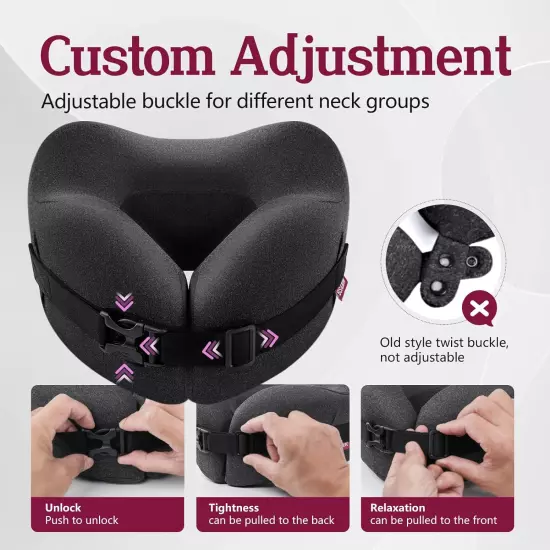 Travel Pillow Vac Compressed Memory Foam Neck Pillow Airplane,Soft and Compatibl