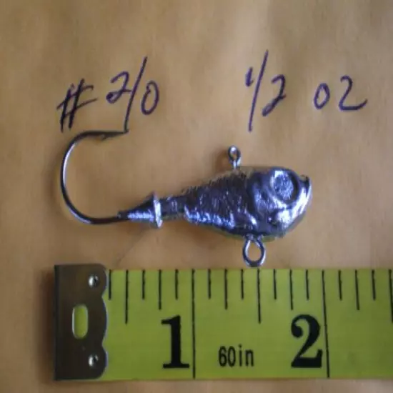 48 PCS. ULTRA MINNOW JIG LURE 5/8,1/2,3/8,1/4 OZ #2/0 WITH TWO EYES/UNPTED 12 EA