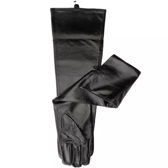 Women Opera 58cm(22.8") Sheep Leather Black Gloves Wedding party Long Gloves