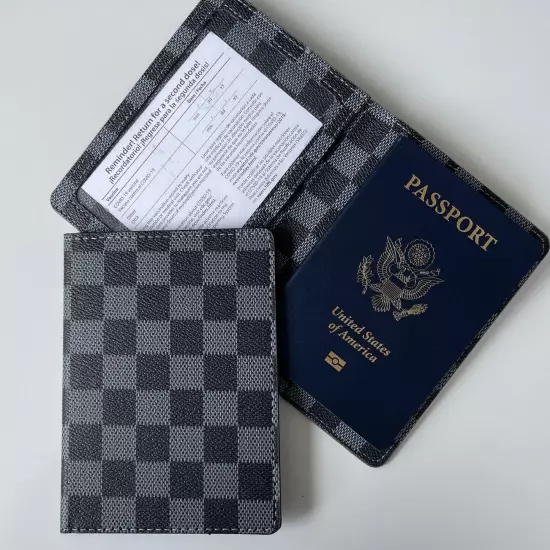 Checkered Passport and Vaxx Card Holder