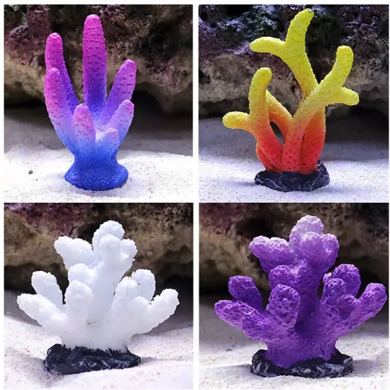 Aquarium Decorations 11 Pieces Colorful Coral Reef Set Eco-friendly Natural R...