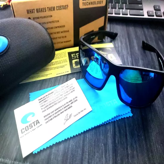 NEW Costa Del-Mar Polarized Reefton Mirror 580P Sunglasses