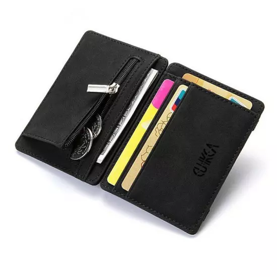 Slim Wallet Magic Credit Card Holder Coin Bag Money Clip Billfold Faux Leather H