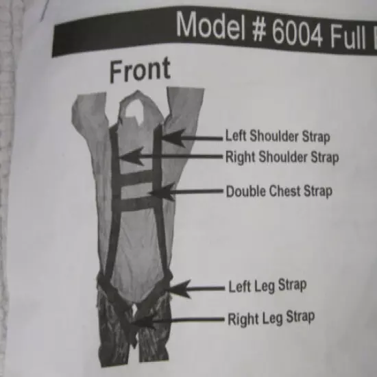 Primal Vantage Co Model 6004 Black Adjustable 300lb Full Body Safety Harness