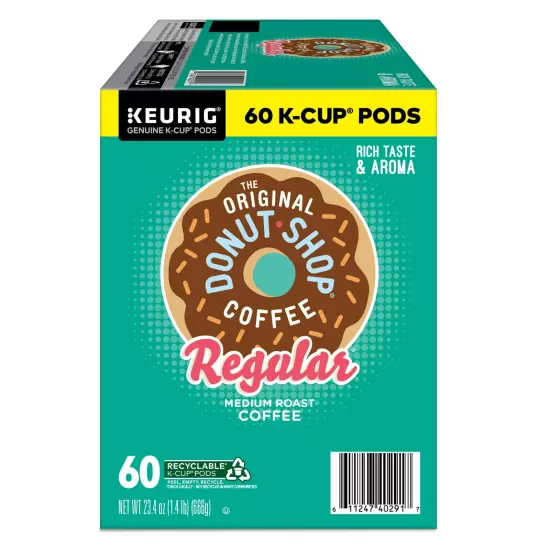 New The Original Donut Shop, Roast K-Cup Coffee Pods, 60 Count Regular Medium