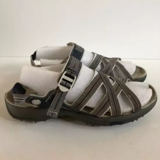 FootJoy Womens Golf Sandals Gray Blue Cleats Strapy Flat