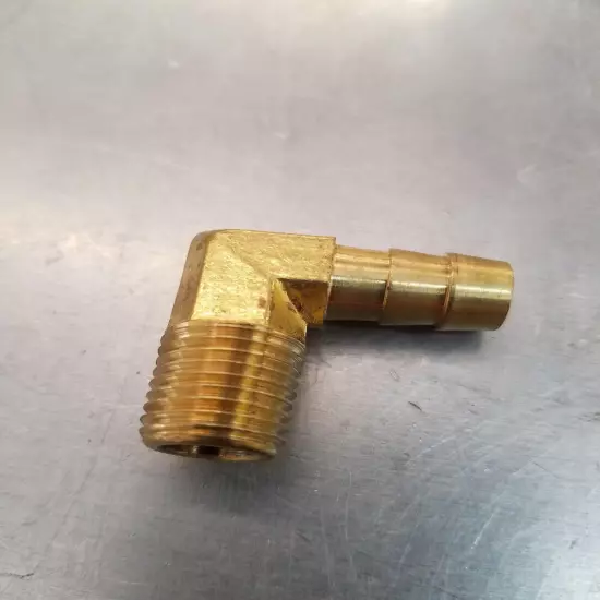 B-HB3109-06-04 3/8 HOSE BARB ELBOW X 1/4 MALE NPT Brass Pipe Fitting