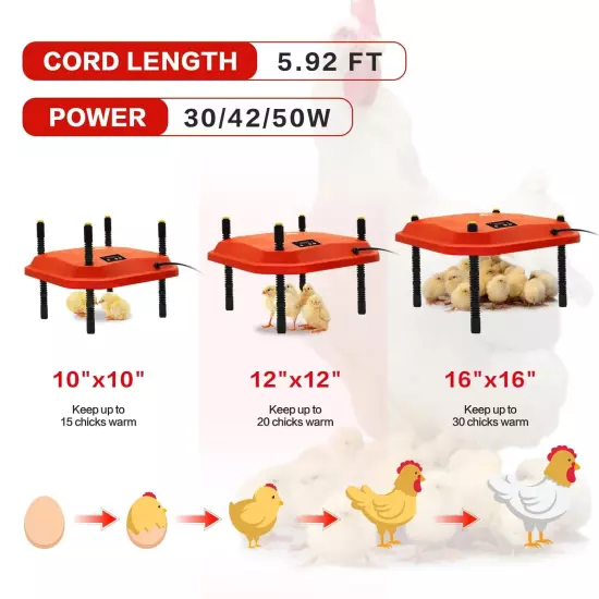 Chicken Brooder Heating Plate for Chicks and Ducklings Temperature Adjustable...