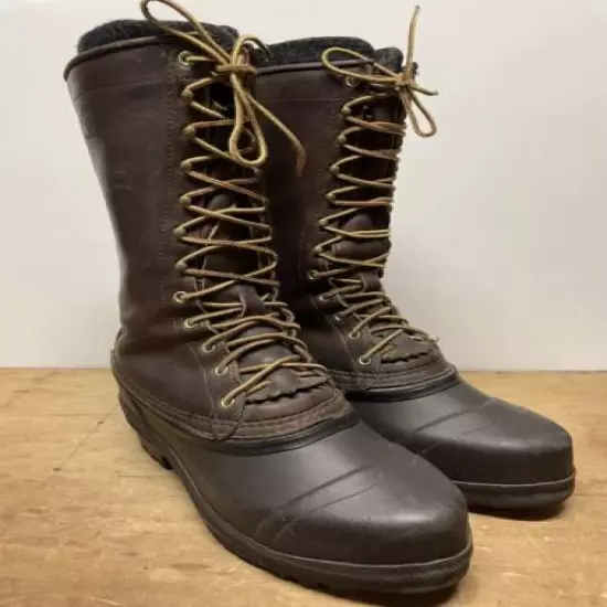 Schnees Mens 9 Brown Leather Hunting Western Pac Boots