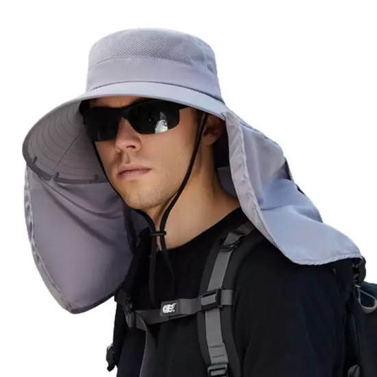 Soft Windproof Trip Sunshower Hat Head Cover Sun Protection Teesar Neck