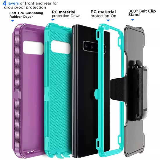 For Samsung Galaxy S10/S10+/S10e Heavy Duty Shockproof Case Cover + Belt Clip