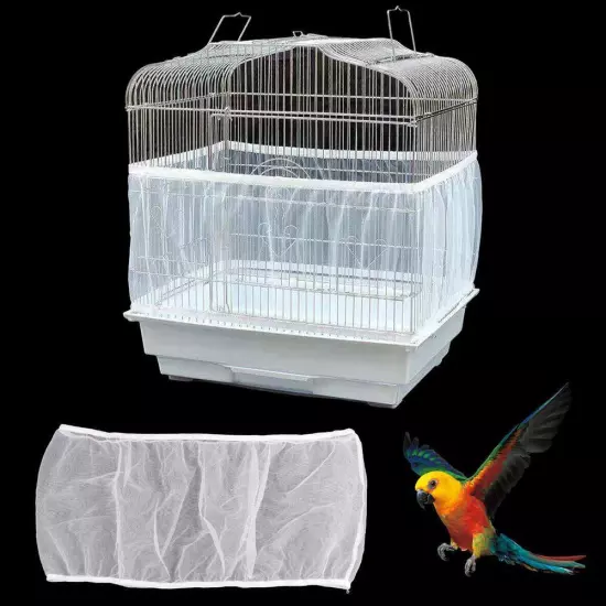 Nylon Pet Bird Cage Cover Seed Catcher Shell Skirt Guard Mesh Net Mesh Tidy Hot