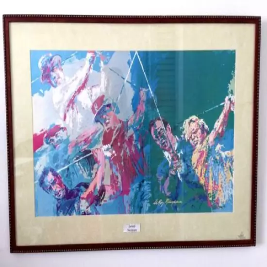 SIGNED LEROY NEIMAN LEGENDS OF GOLF PALMER HOGANS PLAYER TREVINO NICKLAUS SNEAD