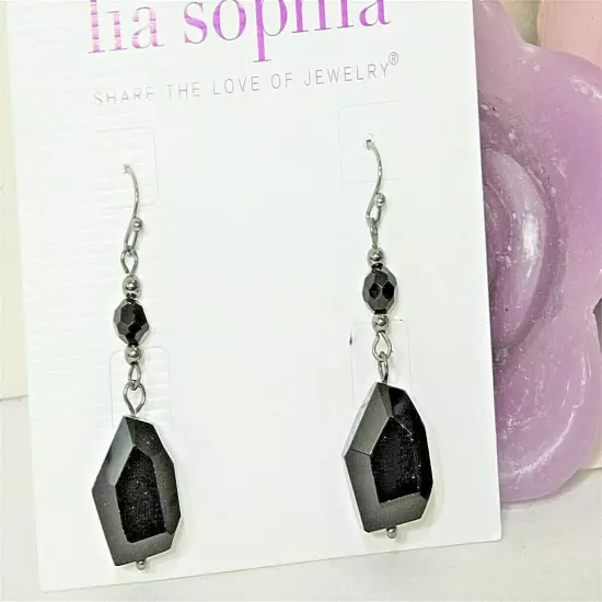 Gorgeous Lia Sophia "SWANK" Dangle Earrings, Glass Beads, NWT 