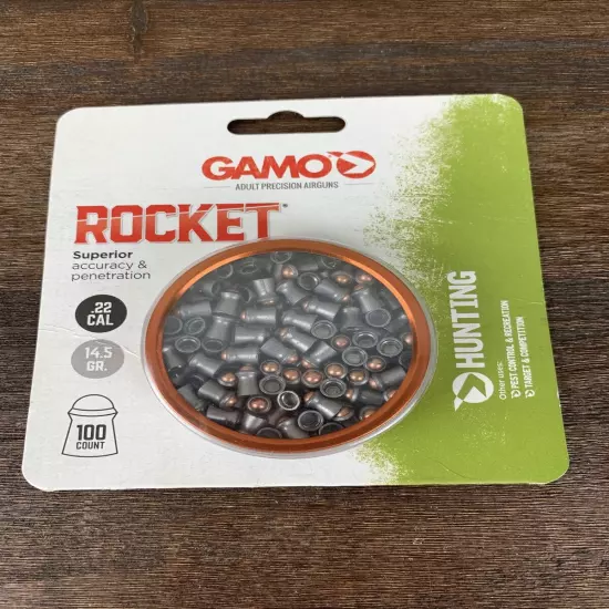 Lot of (11) Gamo Rocket Pellets .22, 100 count pack Hunting