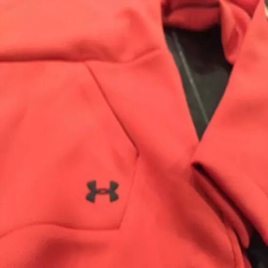 WOMENS Under Armour HEATGEAR SWEATER BURNT ORANGE/BLACK S SMALL NWT $90