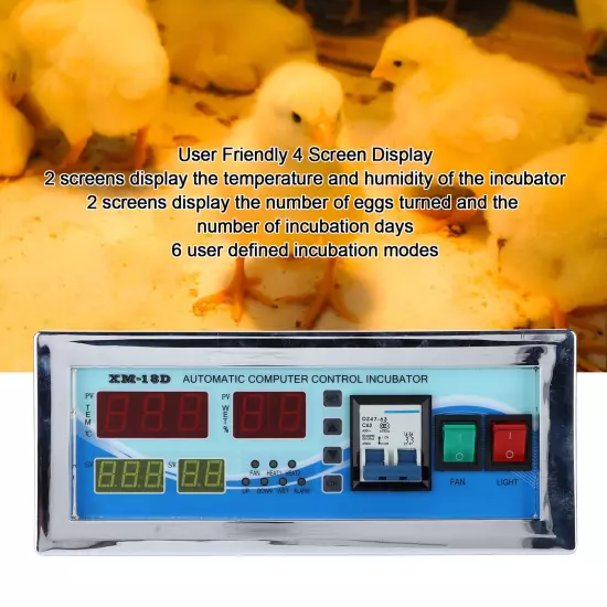 Egg Incubator Controller Automatic Hatcher Temperature And Humidity Thermost LLI