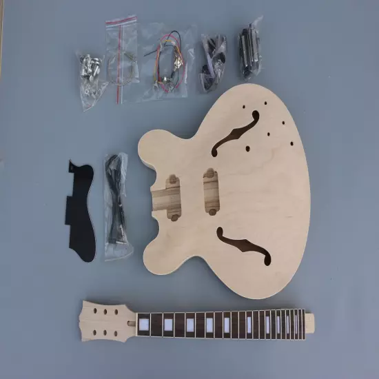 DIY Electric Guitar Kit ES335 Style Build on Own Unfinished 22 Fret 24.75 Inch