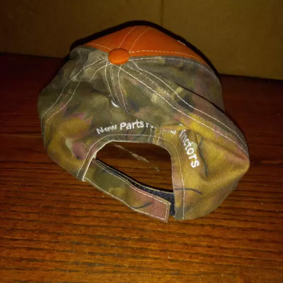 Steiner Tractor Parts Camo Snapback Trucker Orange Brown Adjustable