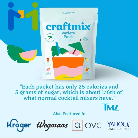 Craftmix Variety Pack, Makes 12 Drinks, Skinny Cocktail Mixers, Mocktails... 